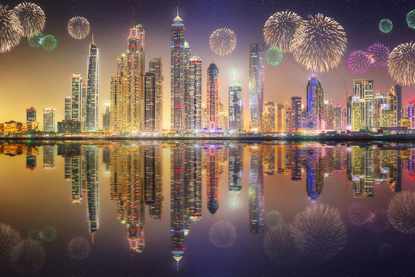 عروض الألعاب النارية في دبي ليلة رأس السنة 2021 ترفيه تايم أوت دبي